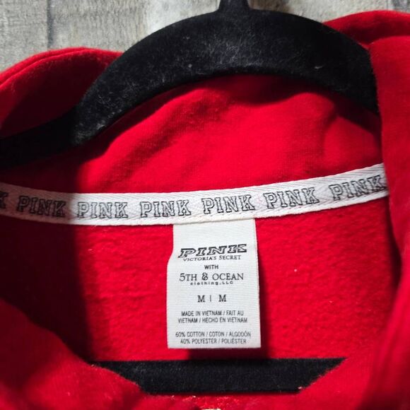 Victoria's Secret PINK Wisconsin Badgers Red Bling Sequin Embellished Sweatshirt - Picture 5 of 5